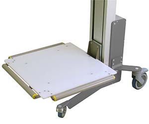 Plastic platform met 3 rollern