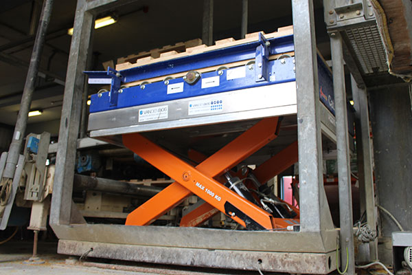 Heftafel TL3000 met rollenbaan