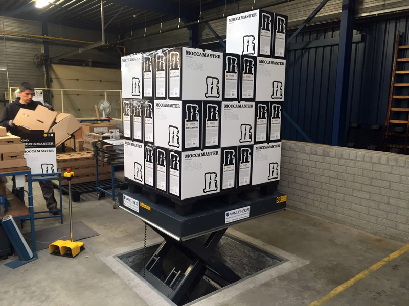 Schaarheftafel in gebruik